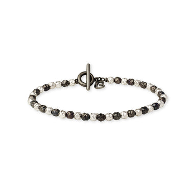 Bracciale Hammer Bianco Nero Lucido 4mm