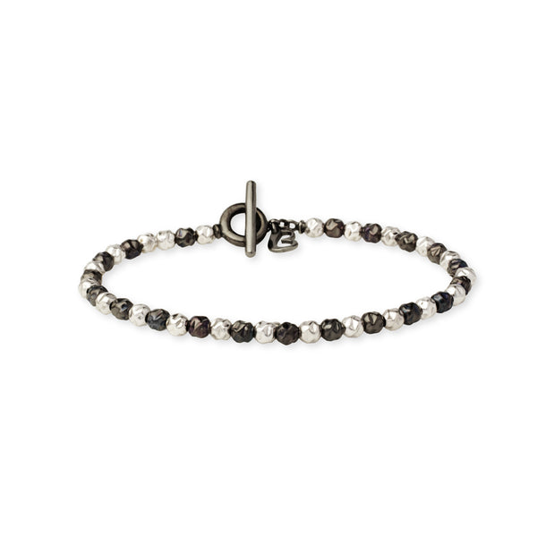 Bracciale Hammer Bianco Nero Lucido 4mm