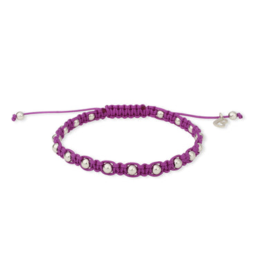 Bracciale Lucciole Viola Arg Bianco 4mm