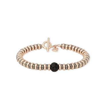 Bracciale Pavè Lucido 5/4mm con Pavè di Spinello Nero Naturale