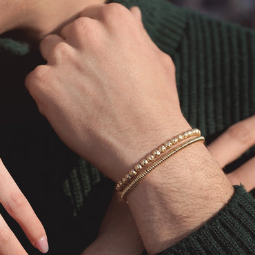 Bracciale Hammer Bianco Nero Lucido 4mm