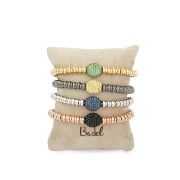 Bracciale Java Lucido 3mm con Pavè di Topazio Sky Naturali